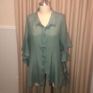 Bobeau blouse in Jade Green in xl fits size 16-18.